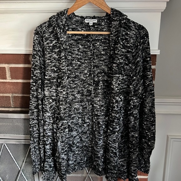 Ball of Cotton Open Front Hooded Cardigan Sweater - Picture 1 of 5